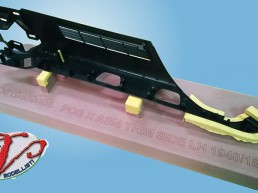 Viscardi Modellisti, dime di misura e di posaggio dime di taglio per macchine CNC dime di taglio per water jet dime di incollaggio selle e supporti di lavoro dime di trasporto